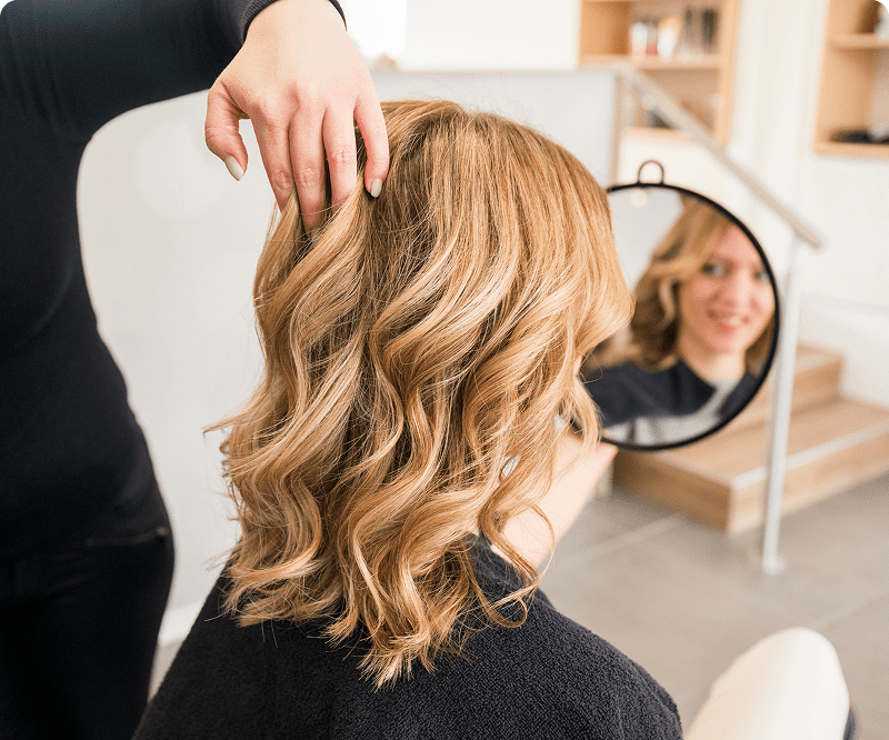 Hair salon styling session