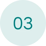 Number three on light blue circle