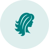 Silhouette of woman with long hair